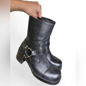 Vintage 90’s Y2K Durango Black Leather Ankle Harness Boots